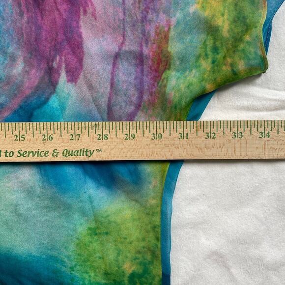 Soft Surroundings Sheer Silk Colorful Print Women's Top Size XL Boho Oversize - Picture 7 of 8